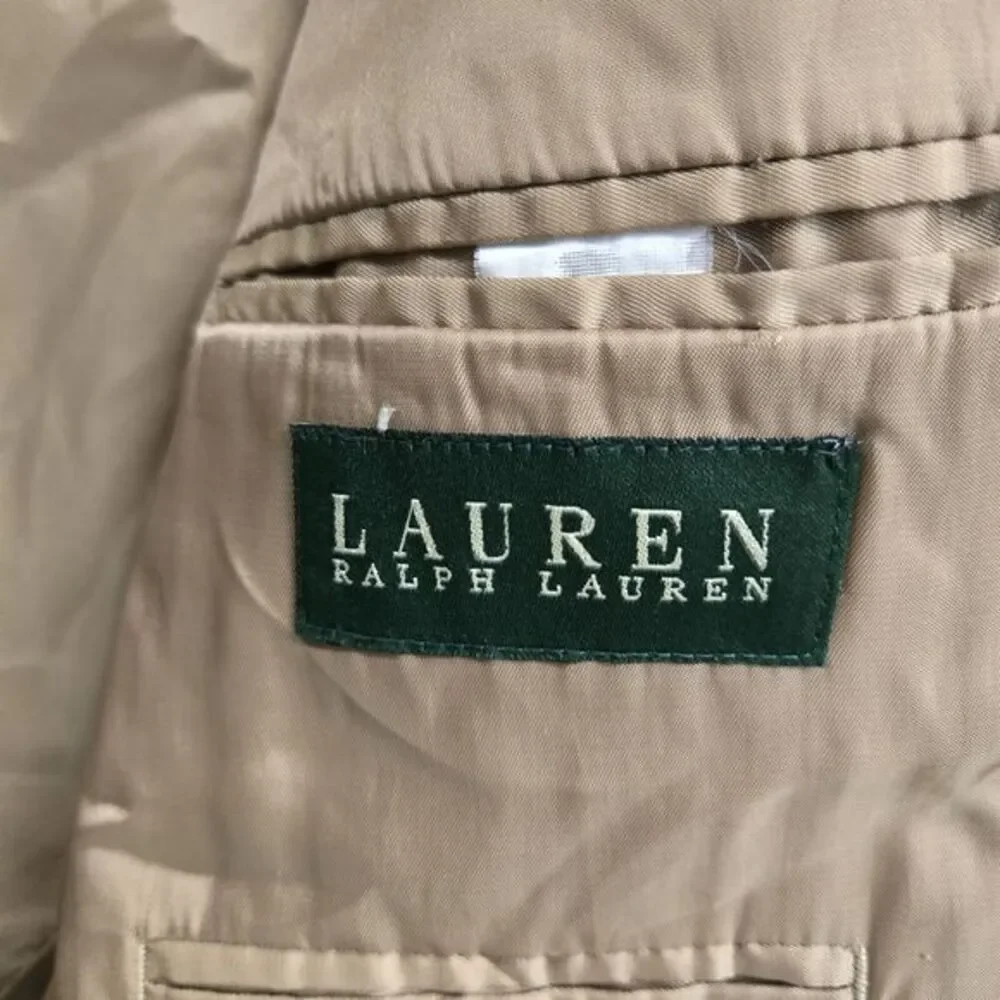 Lauren Ralph Lauren Faux‎ Suede Tan Sport Coat Blazer Mens Size 44L